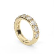Yellow Gold Round Shape Diamond Anniversary Ring/Band With French Cut Setting.